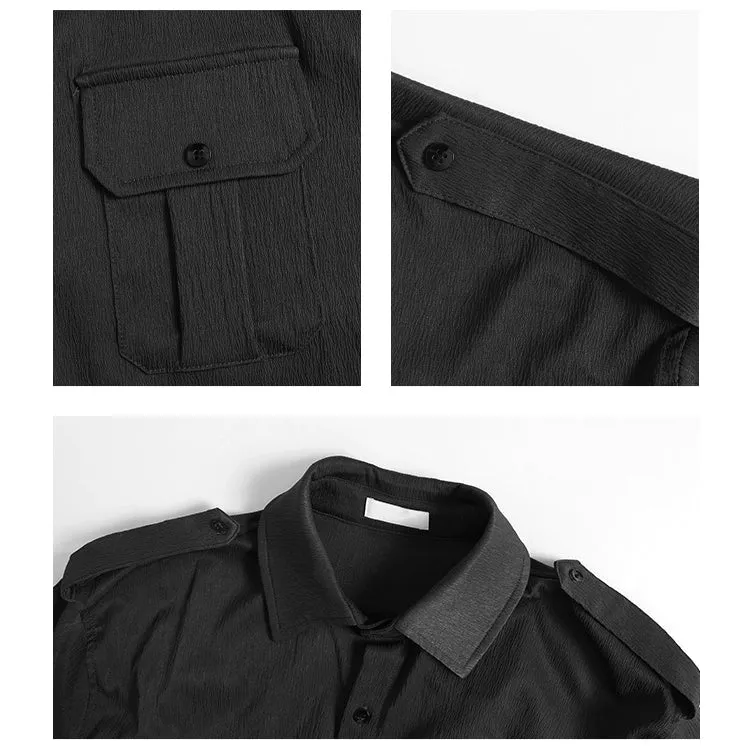 Loose-fit Pleated Cargo Suit Set