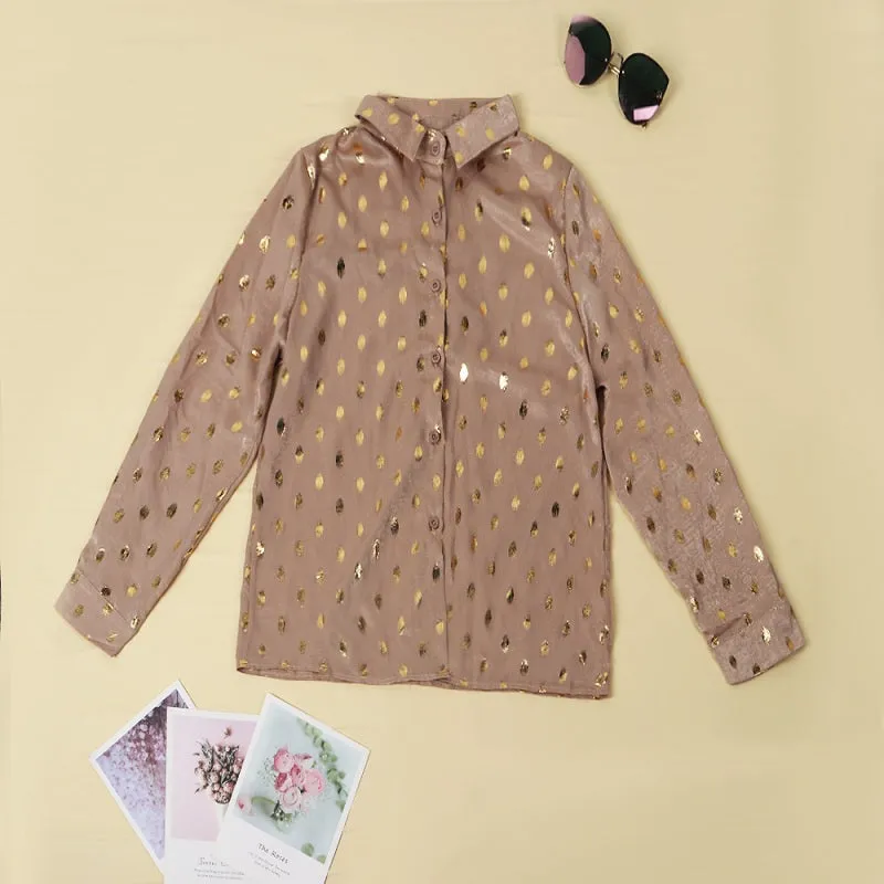 Loose Long Sleeve Lapel Top