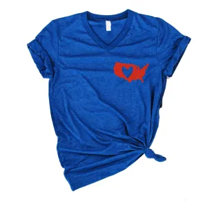 Love America Pocket Shirt | USA 4th Of July Shirt | Unisex V Neck Shirt