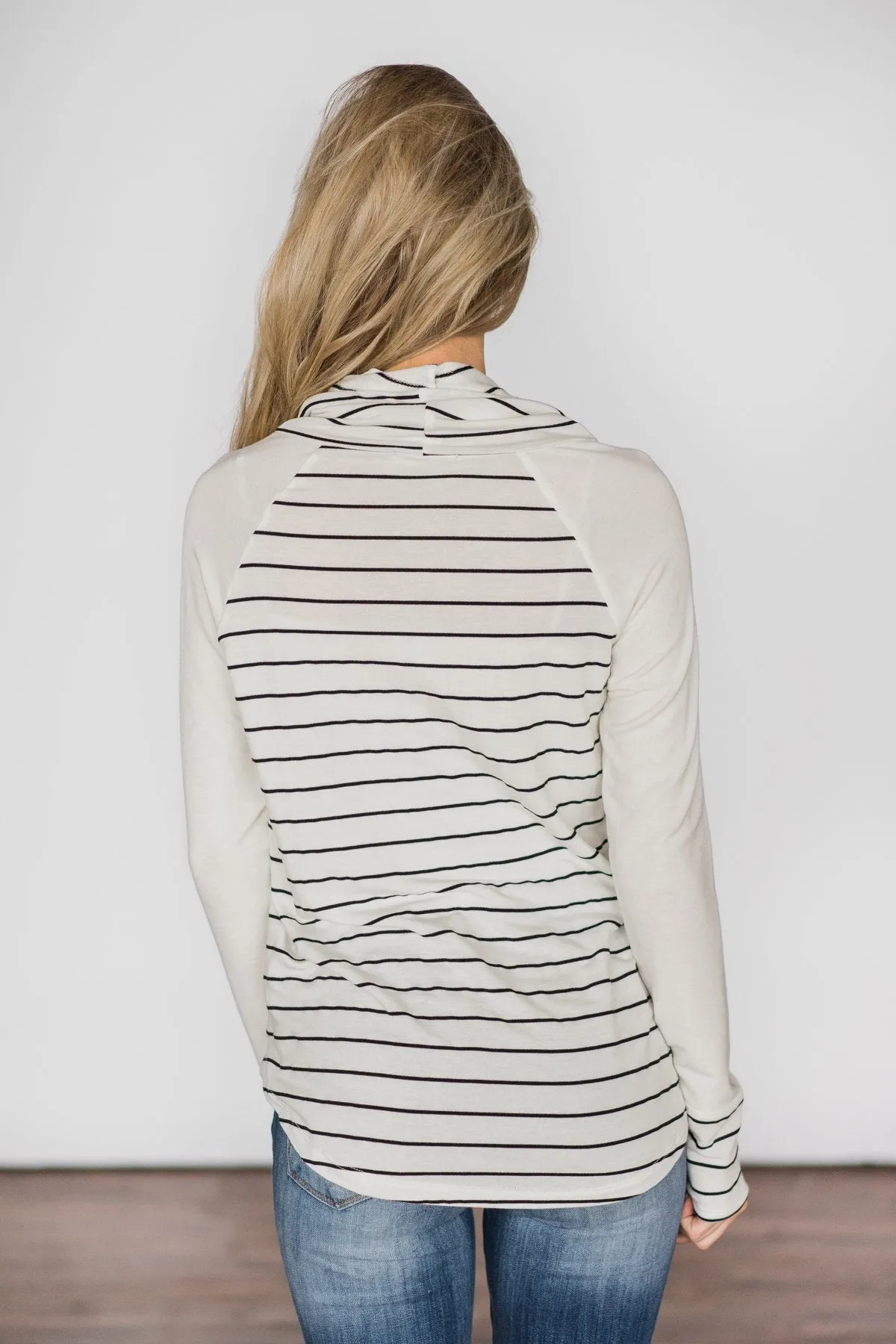 Love Your Stripes Cowl Neck Top