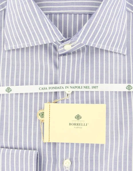 Luigi Borrelli Blue Shirt – Size: 15.75 US / 40 EU