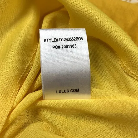 Lulu's yellow and white striped long-sleeve casual dress size S