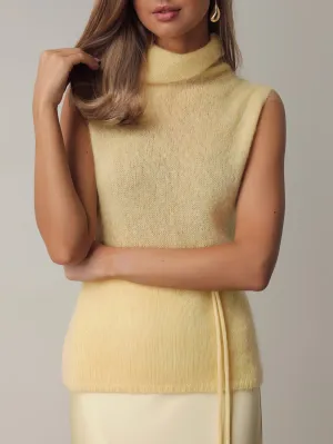 Lumi Yellow Sleeveless Funnel Knit