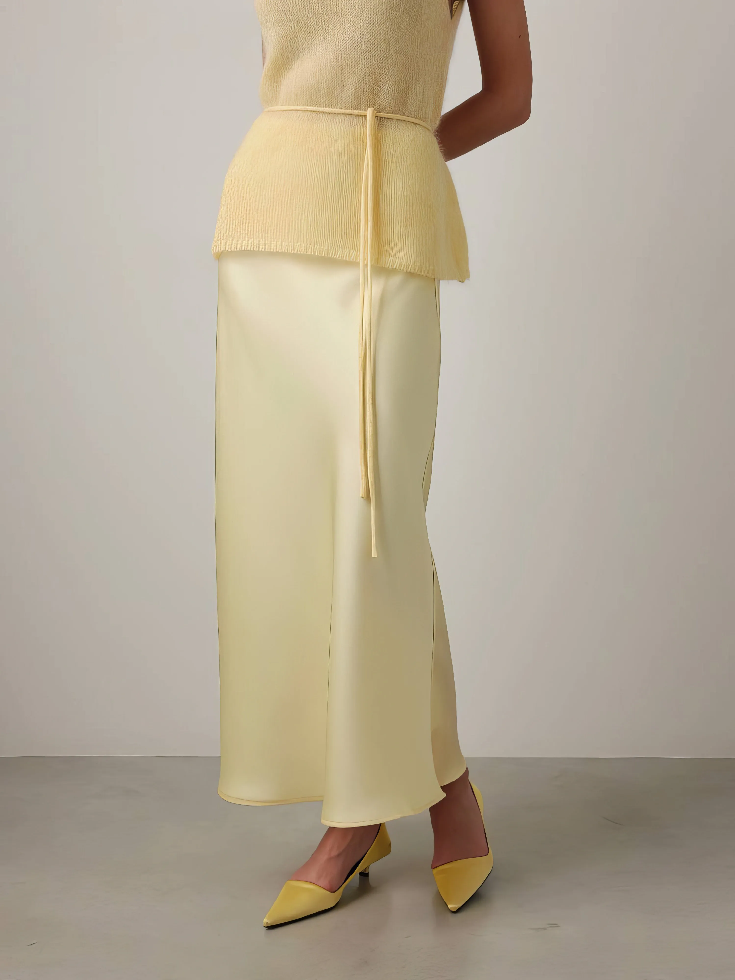 Lumi Yellow Sleeveless Funnel Knit