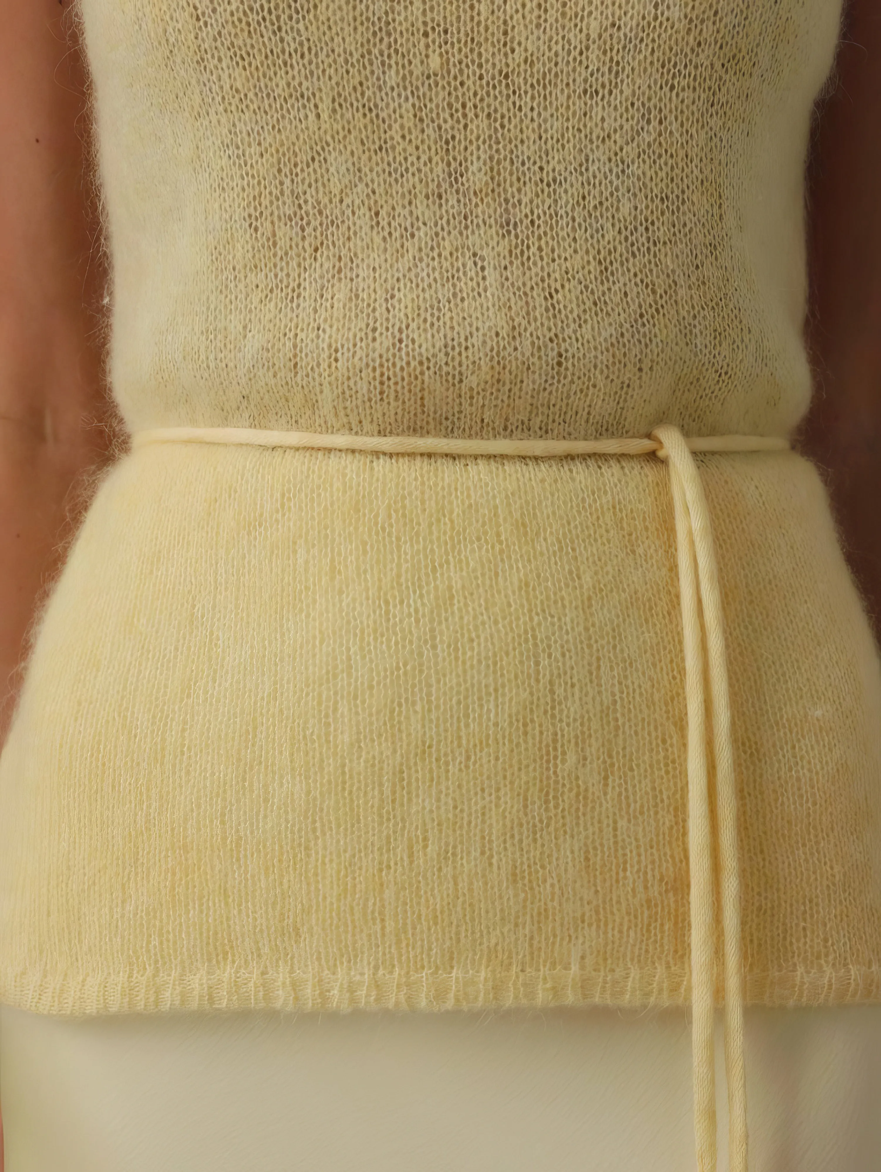Lumi Yellow Sleeveless Funnel Knit