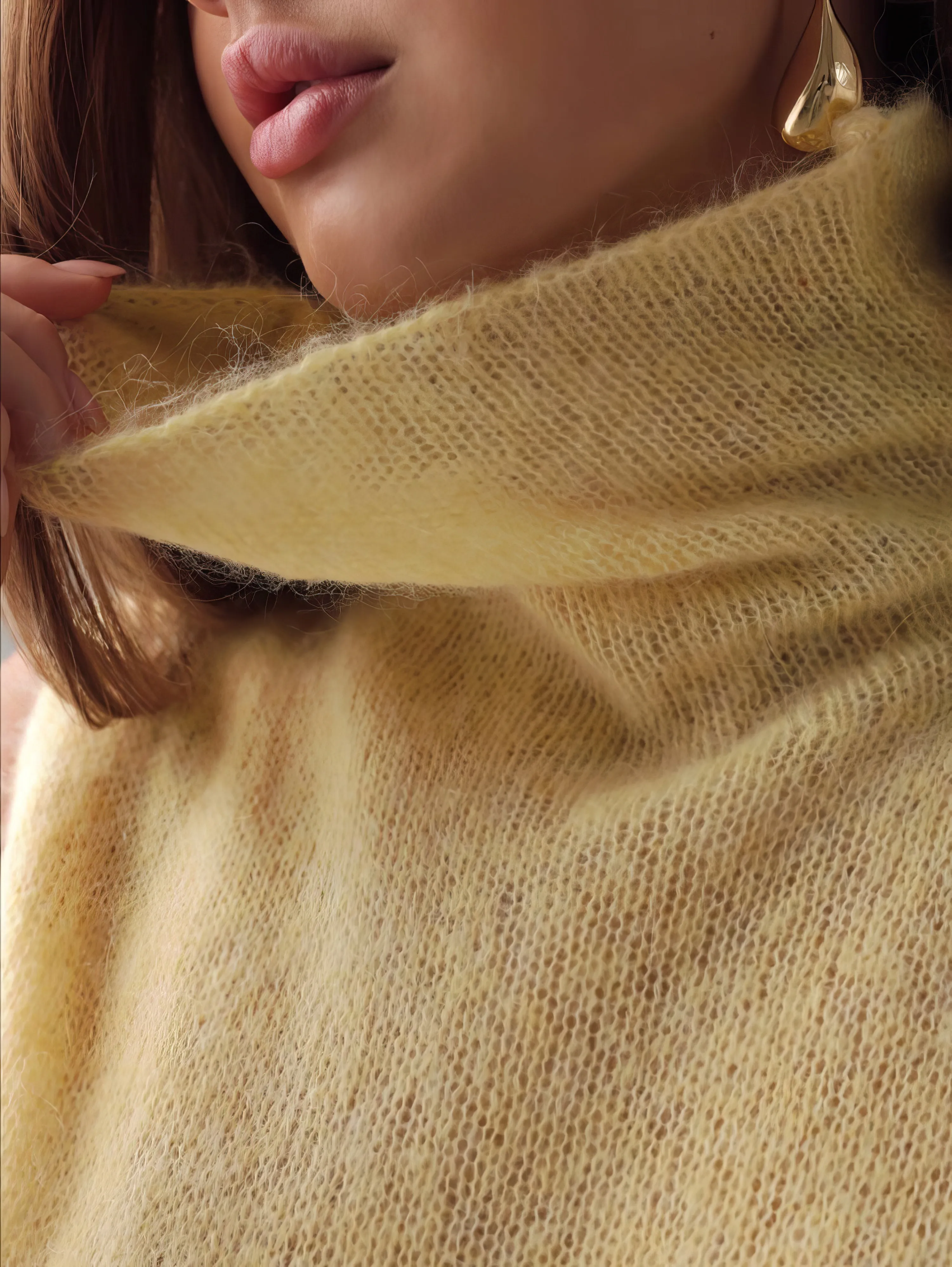 Lumi Yellow Sleeveless Funnel Knit