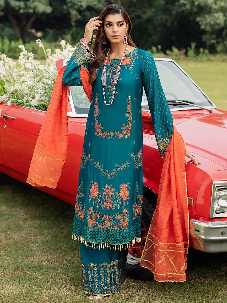Luxury Edit Winter '22 D#3A | RajBari Fall/Winter Unstitched Luxury Collection 2022 | Unstitched Embroidered Chikankari Suits