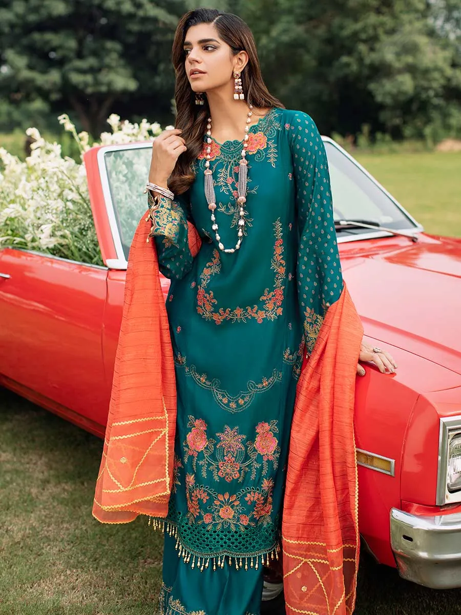Luxury Edit Winter '22 D#3A | RajBari Fall/Winter Unstitched Luxury Collection 2022 | Unstitched Embroidered Chikankari Suits