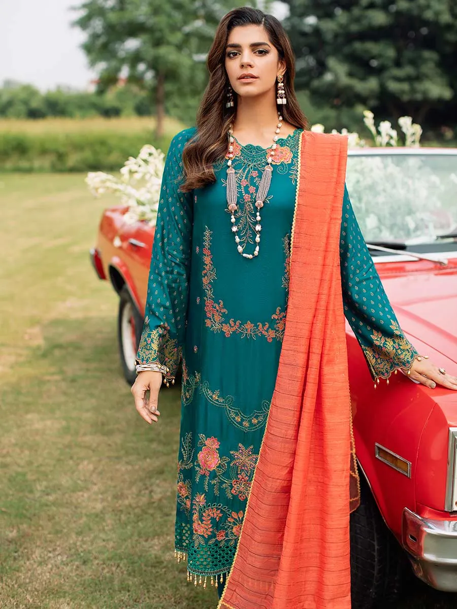 Luxury Edit Winter '22 D#3A | RajBari Fall/Winter Unstitched Luxury Collection 2022 | Unstitched Embroidered Chikankari Suits