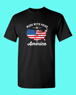 Made With Pride In America T-shirt USA Flag T-shirt