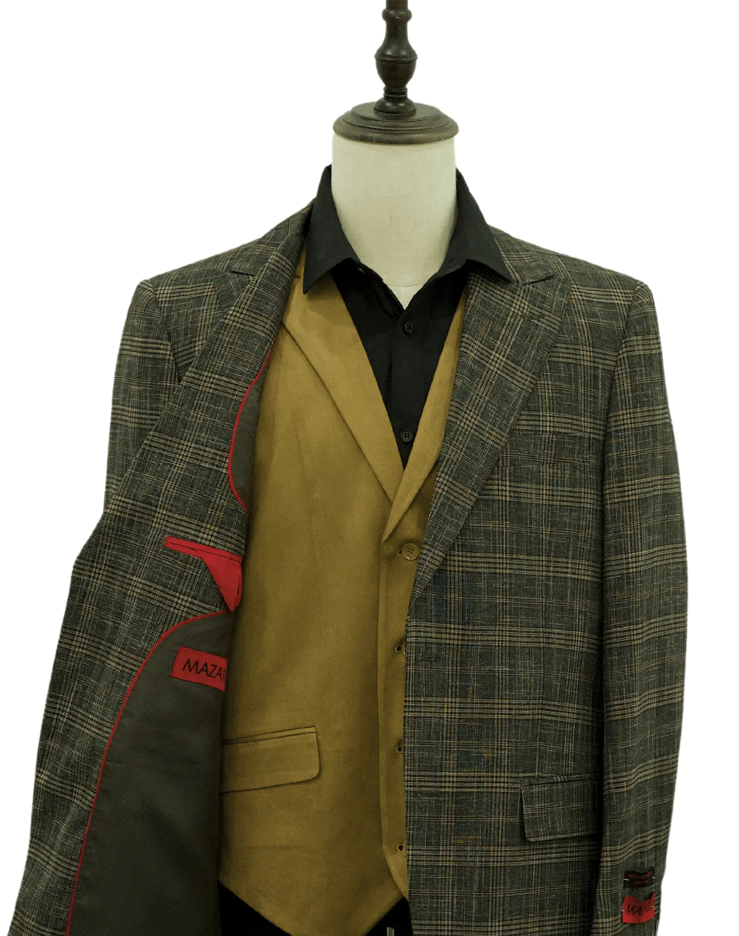 Mazari Modern Fit Vested Suit Pett Compo - Gray 2306