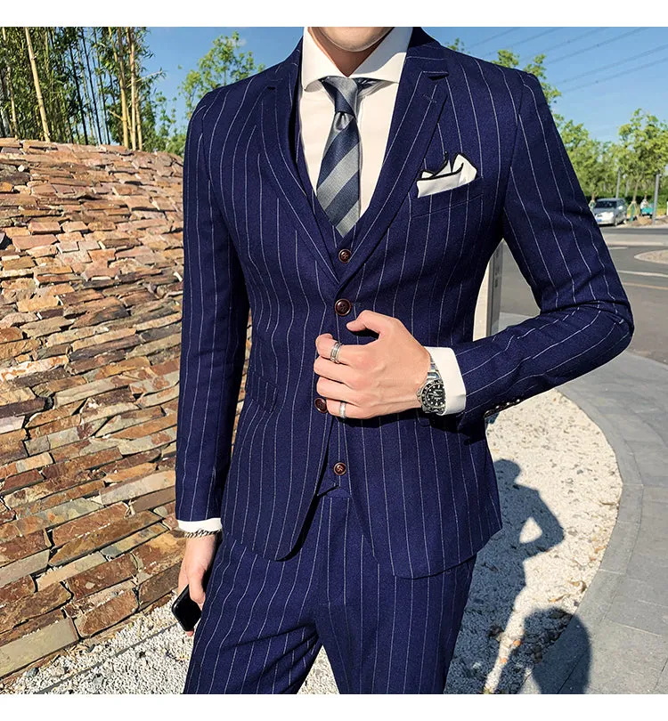 Men's Double Breasted Business Suit Up To 6XL