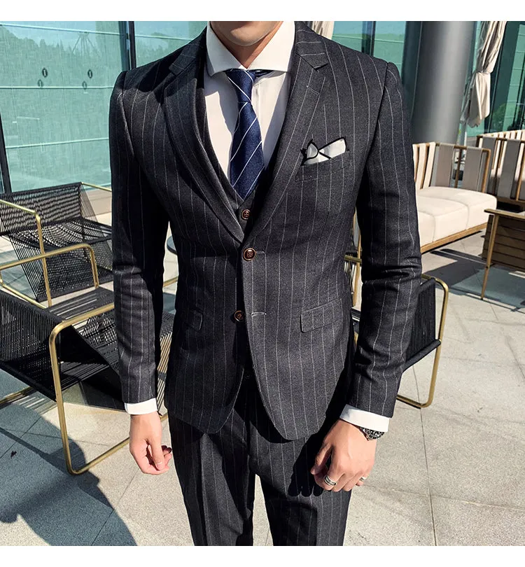 Men's Double Breasted Business Suit Up To 6XL