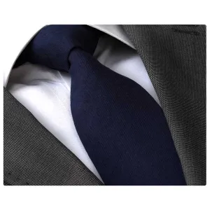 Men's Fashion Navy Blue Tie Silk Neck Tie Gift Box