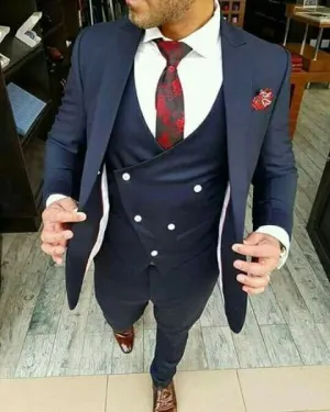 Men's High Street Classic Suit (Jacket Pant Vest Tie)