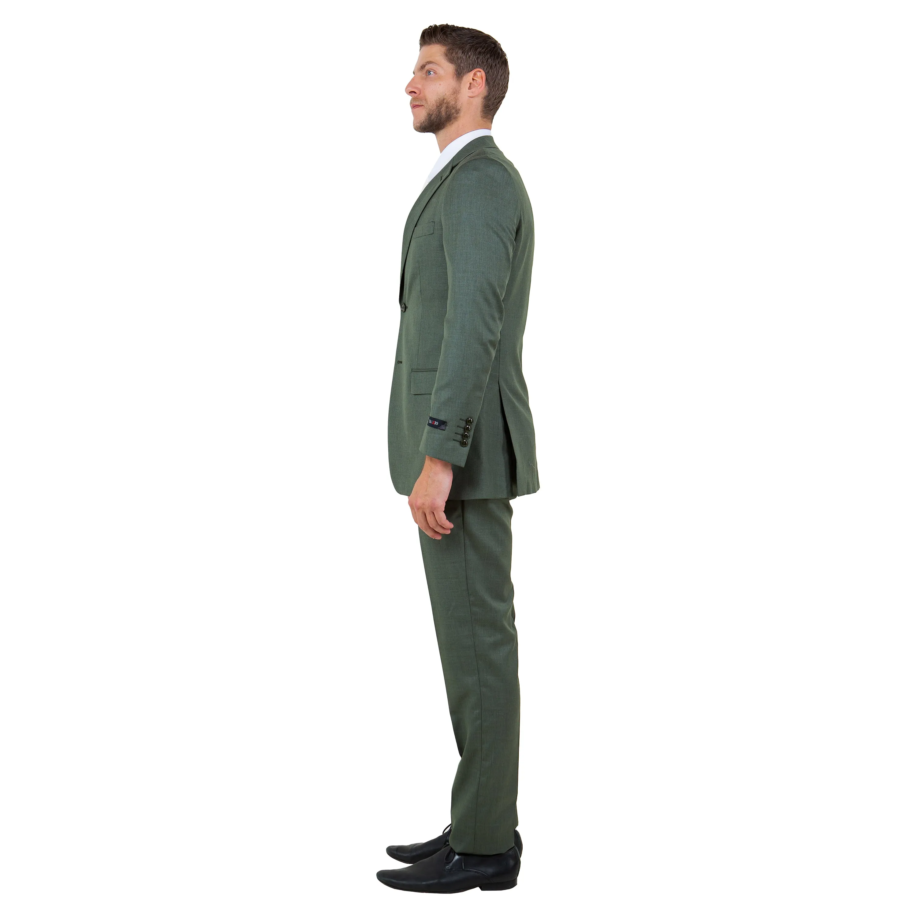 Men's Hybrid-Fit 3pc Sharkskin Suit w/ Expandable Waistband