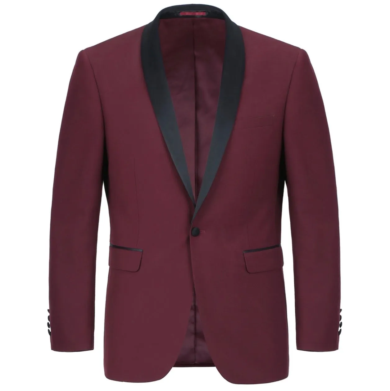 Men's Renoir Two Piece Burgundy Shawl Tuxedo Slim Fit