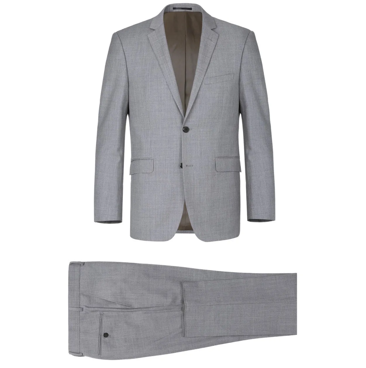 Men's Renoir Two Piece Light Gray Wool Suit Classic Fit