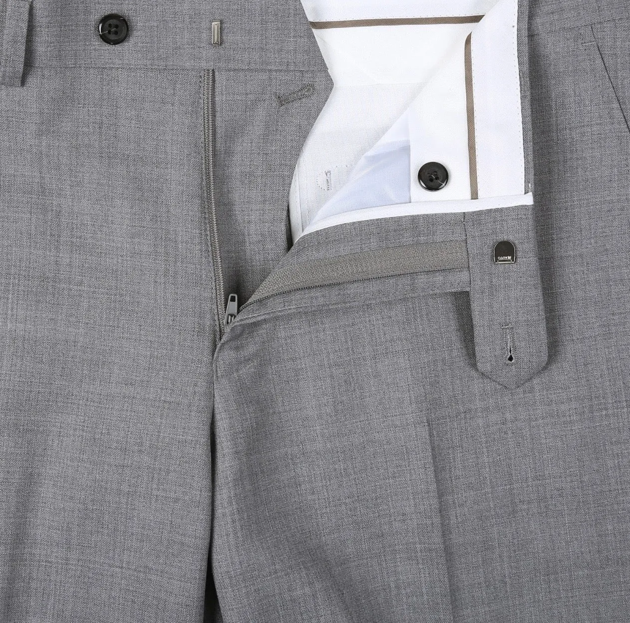 Men's Renoir Two Piece Light Gray Wool Suit Classic Fit