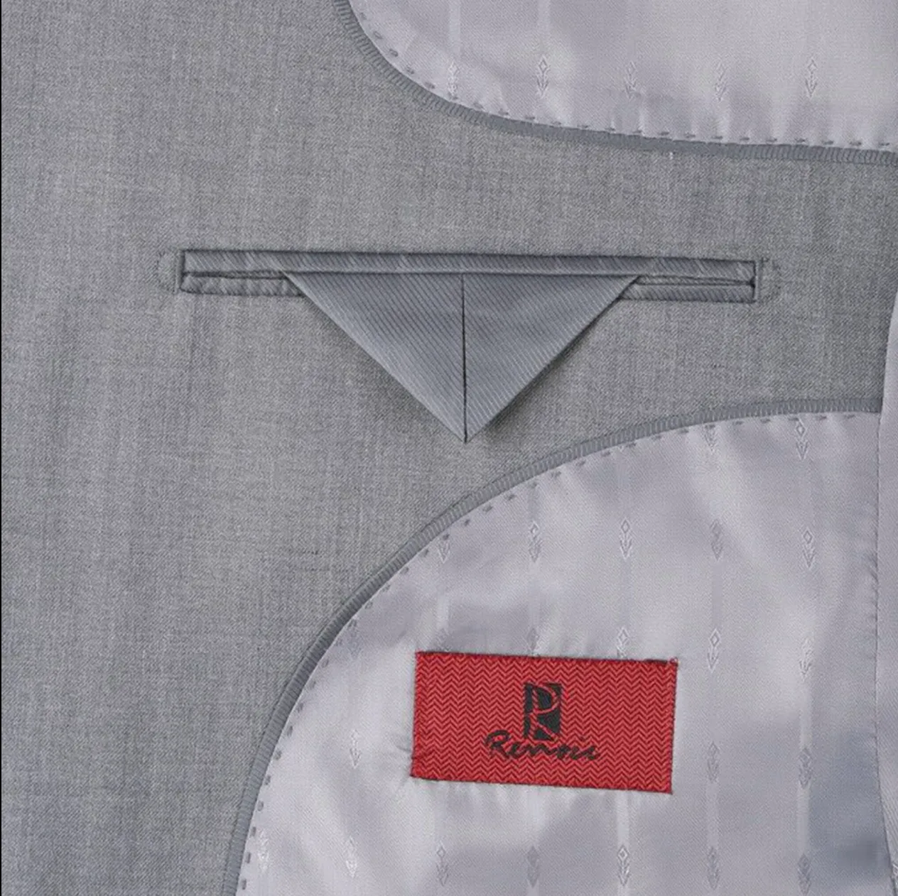 Men's Renoir Two Piece Silver Slim Fit Suit