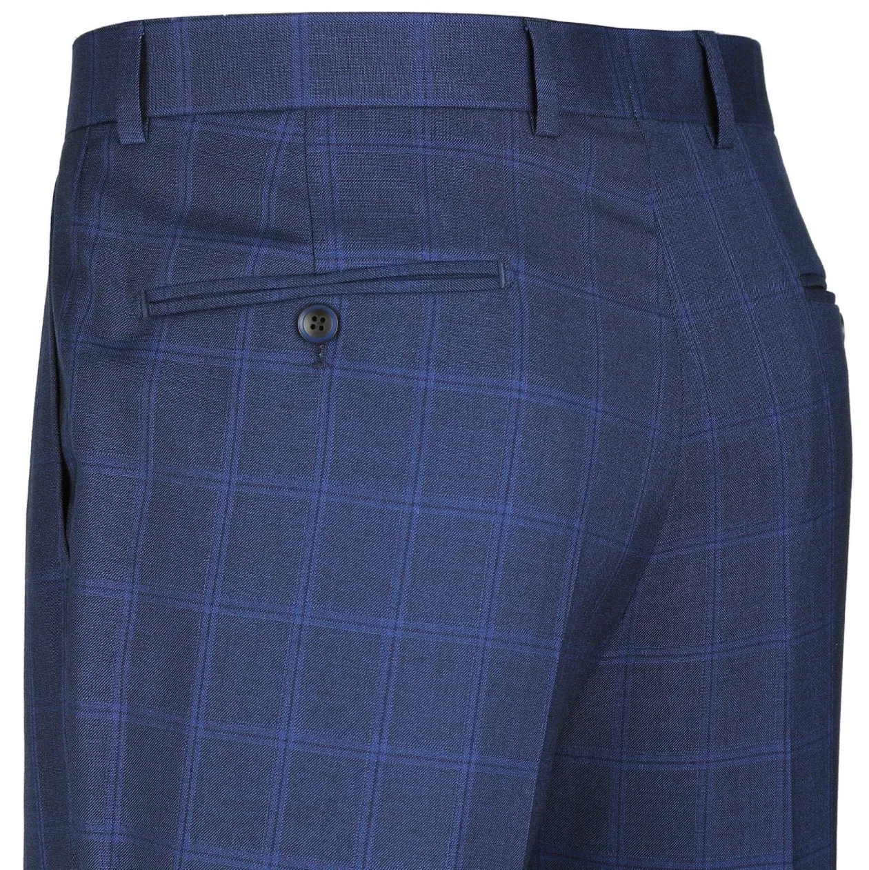 Men's Renoir Two Piece Windowpane Navy Slim Fit Suit