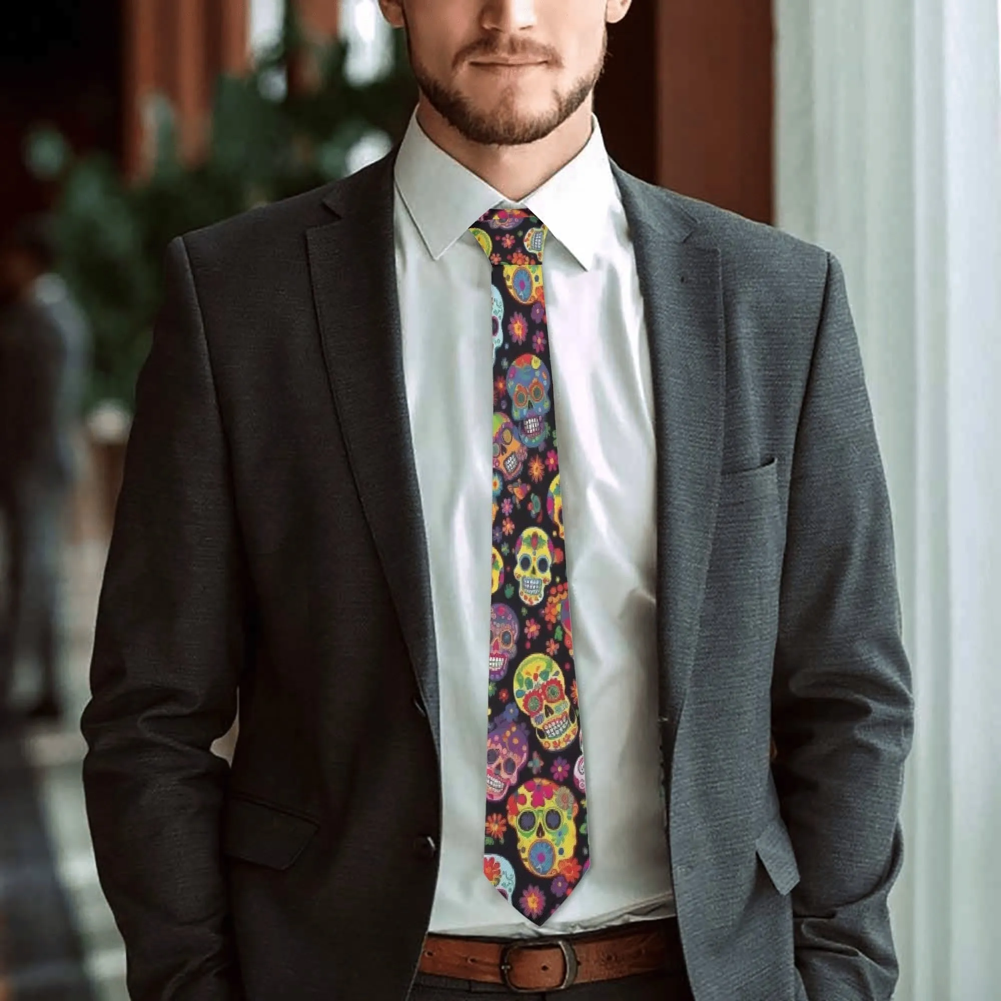 Mens Skulls Soft And Comfortable Necktie