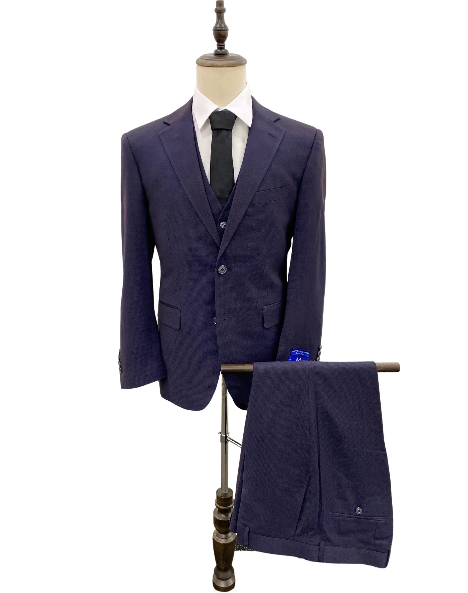Michael Adams Textured Modern Fit Vested Suit - Egg Plant 3220
