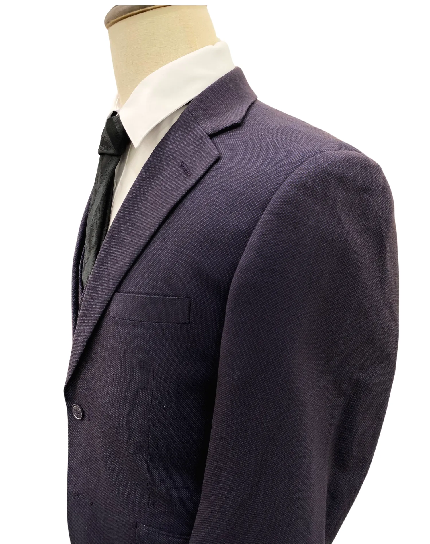 Michael Adams Textured Modern Fit Vested Suit - Egg Plant 3220