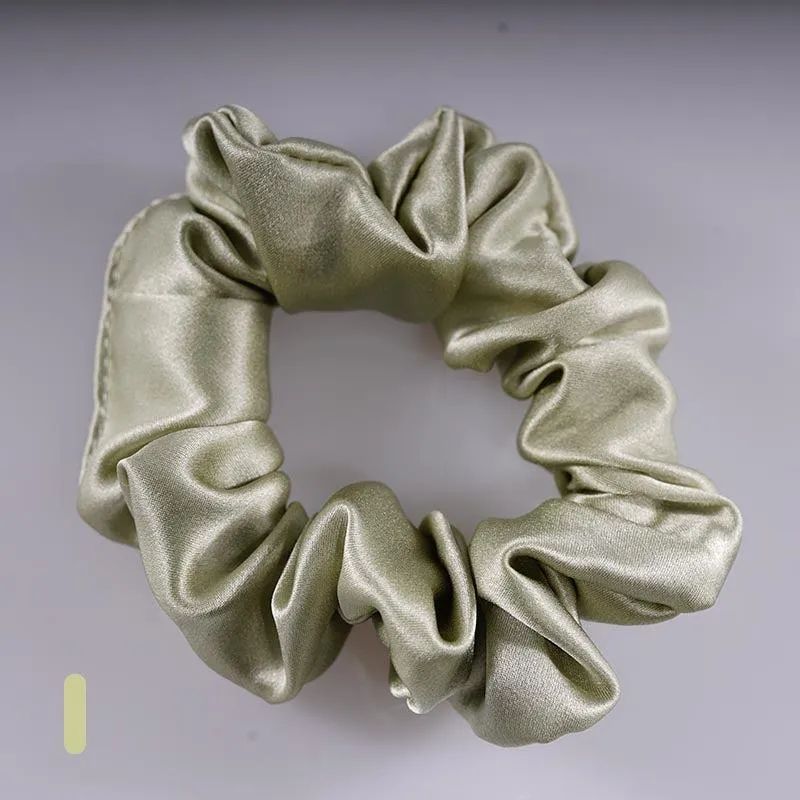Midi Silk Scrunchies - Olive - Dropshipping