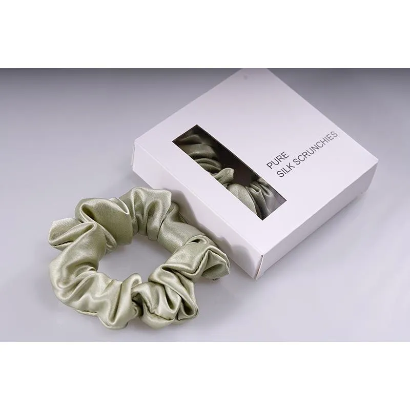 Midi Silk Scrunchies - Olive - Dropshipping
