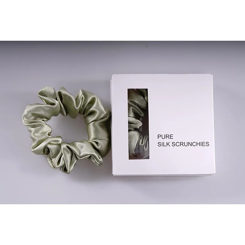 Midi Silk Scrunchies - Olive - Dropshipping