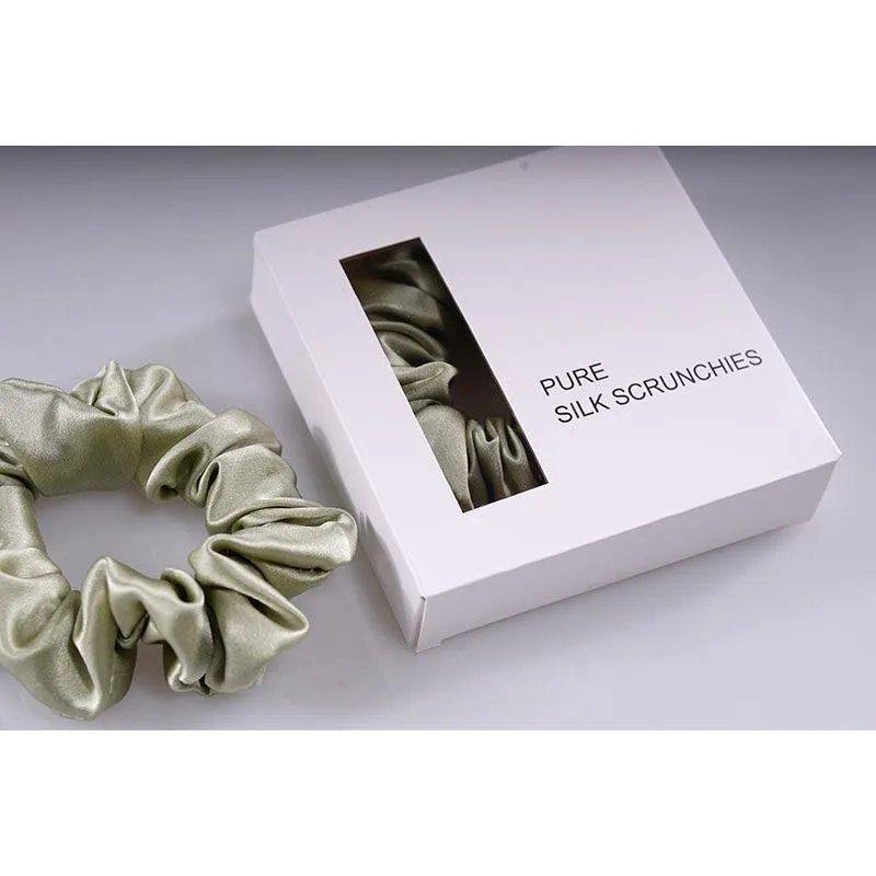 Midi Silk Scrunchies - Olive - Dropshipping