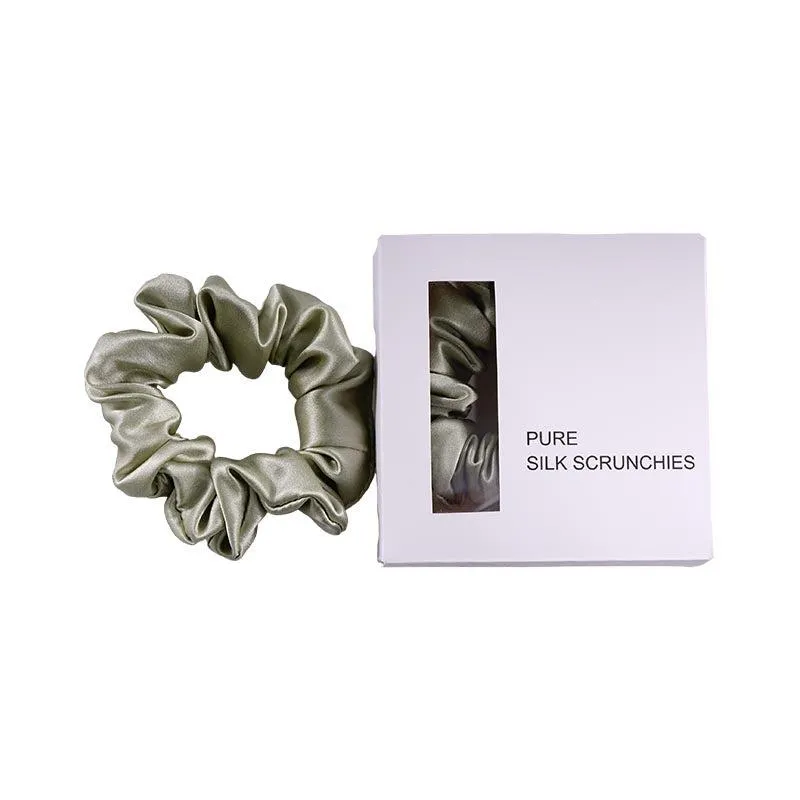 Midi Silk Scrunchies - Olive - Dropshipping