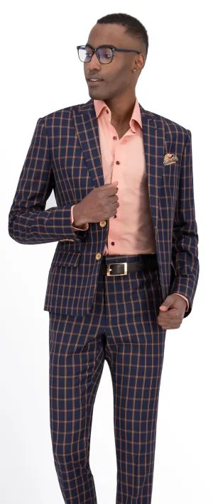 Midnight Blue with Bright Check Regular Suit