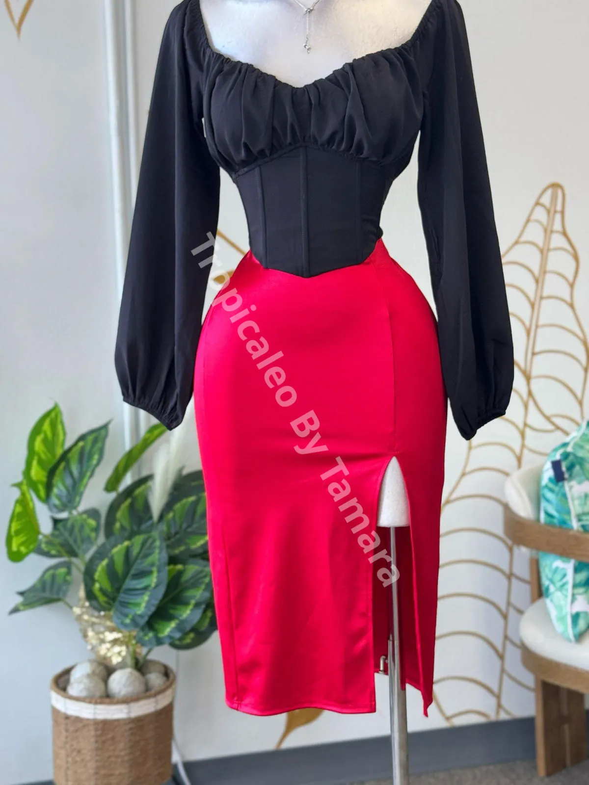 Midnight Charm Corset Long Sleeve Top