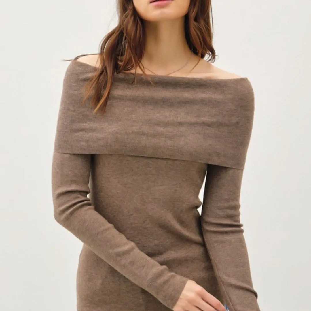 Mila Sweater Top (Brown)