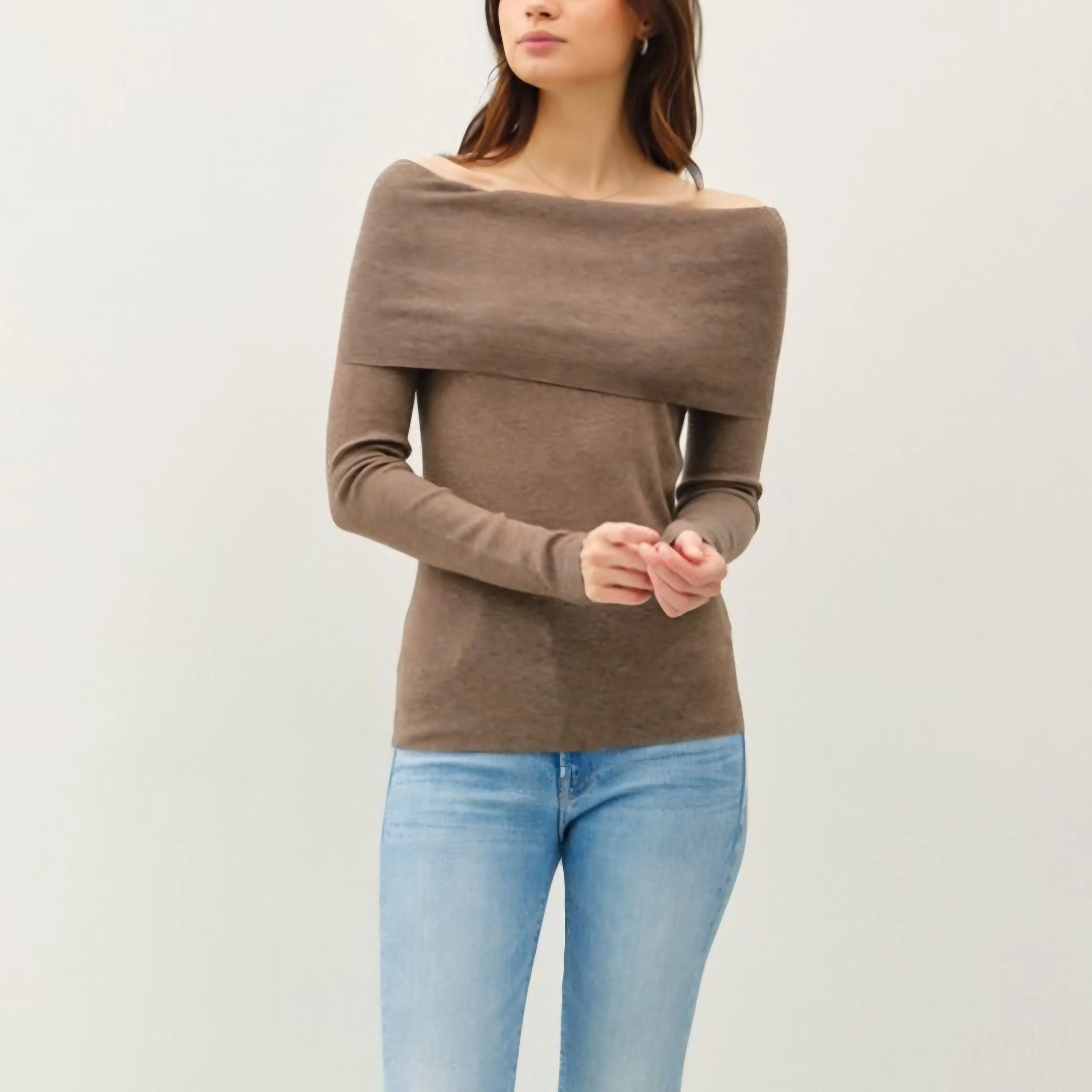 Mila Sweater Top (Brown)