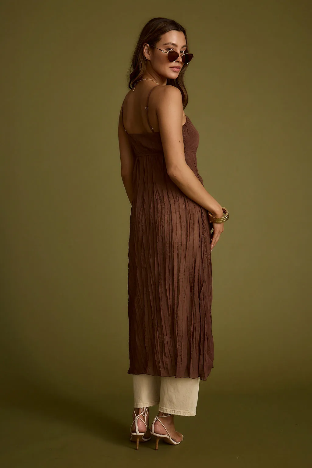 Mischa Brown Longline Cami Top
