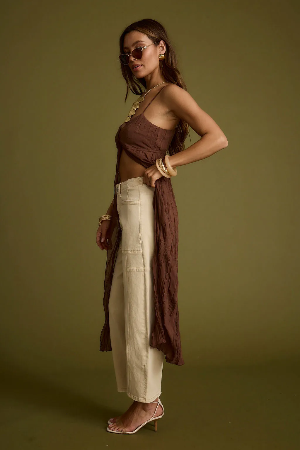 Mischa Brown Longline Cami Top