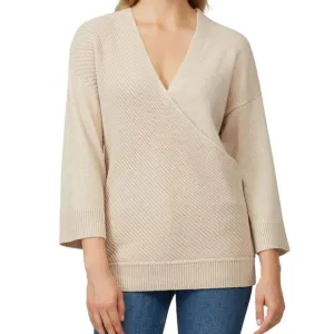 M/L - CHARLI - Tan Wrap Camel Wool Knit Sweater Rent the Runway RTR $182 msrp