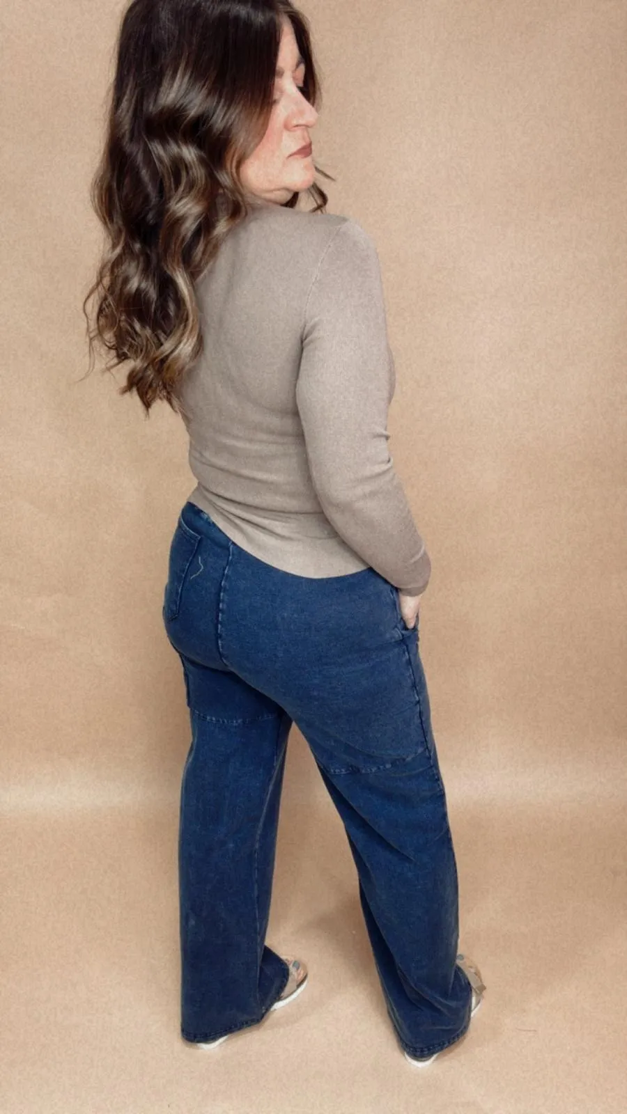 Mock Neck Layering Top in Mocha