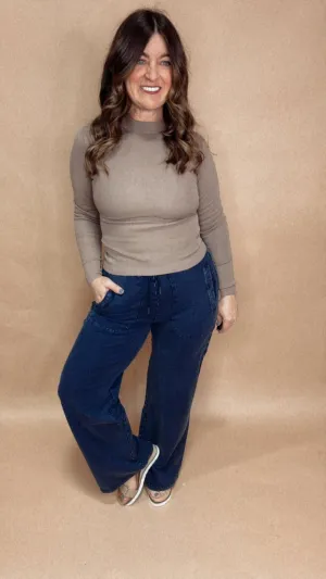 Mock Neck Layering Top in Mocha