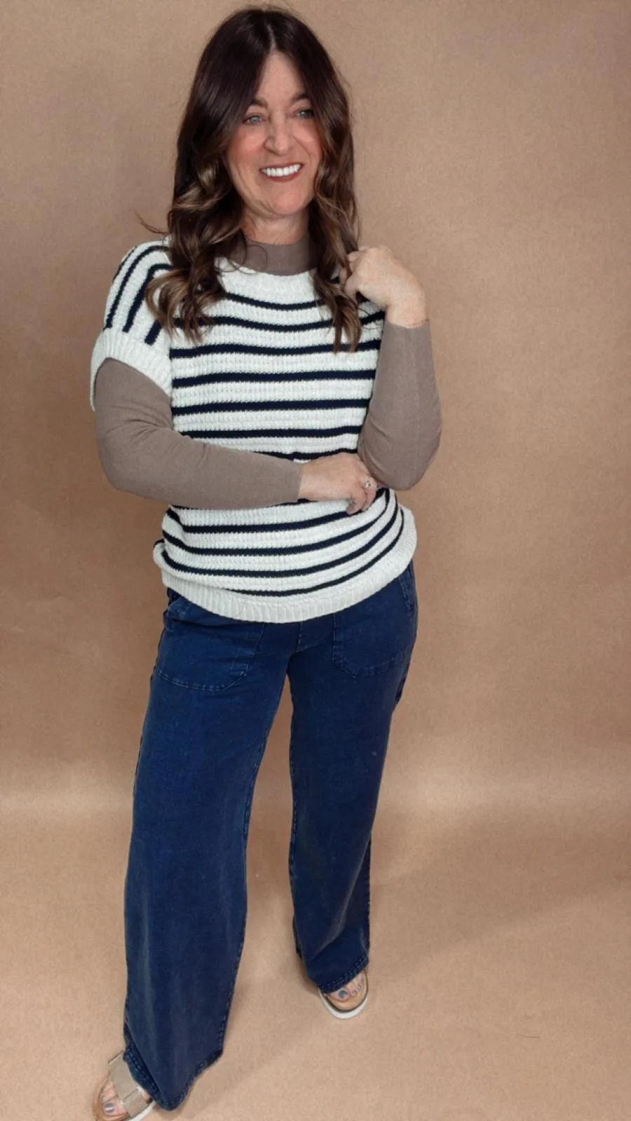 Mock Neck Layering Top in Mocha