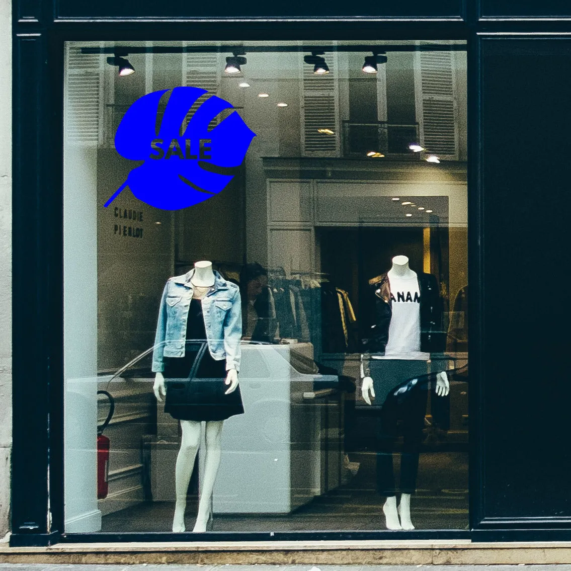 Monstera Leaf Summer Sale Retail Shop Window Sticker Vinyl