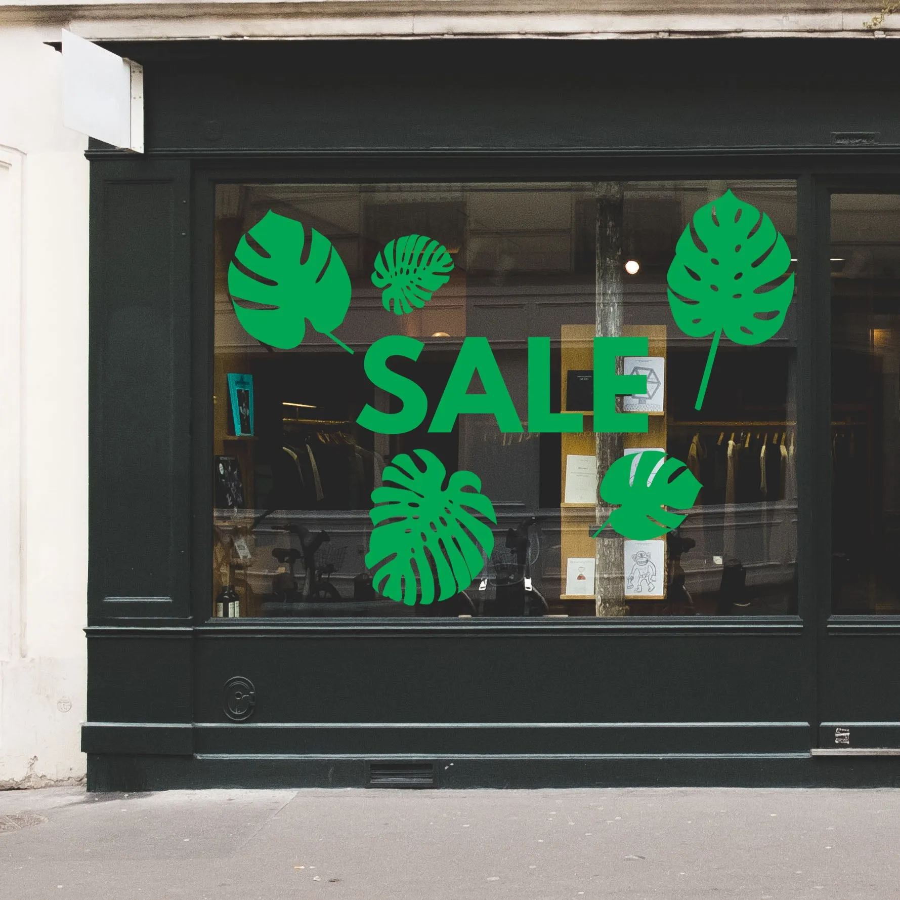 Monstera Leaves Summer Sale Retail Shop Window Sticker Vinyl