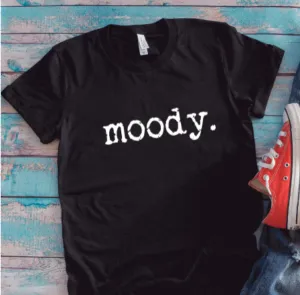Moody, Unisex Black Short Sleeve T-shirt