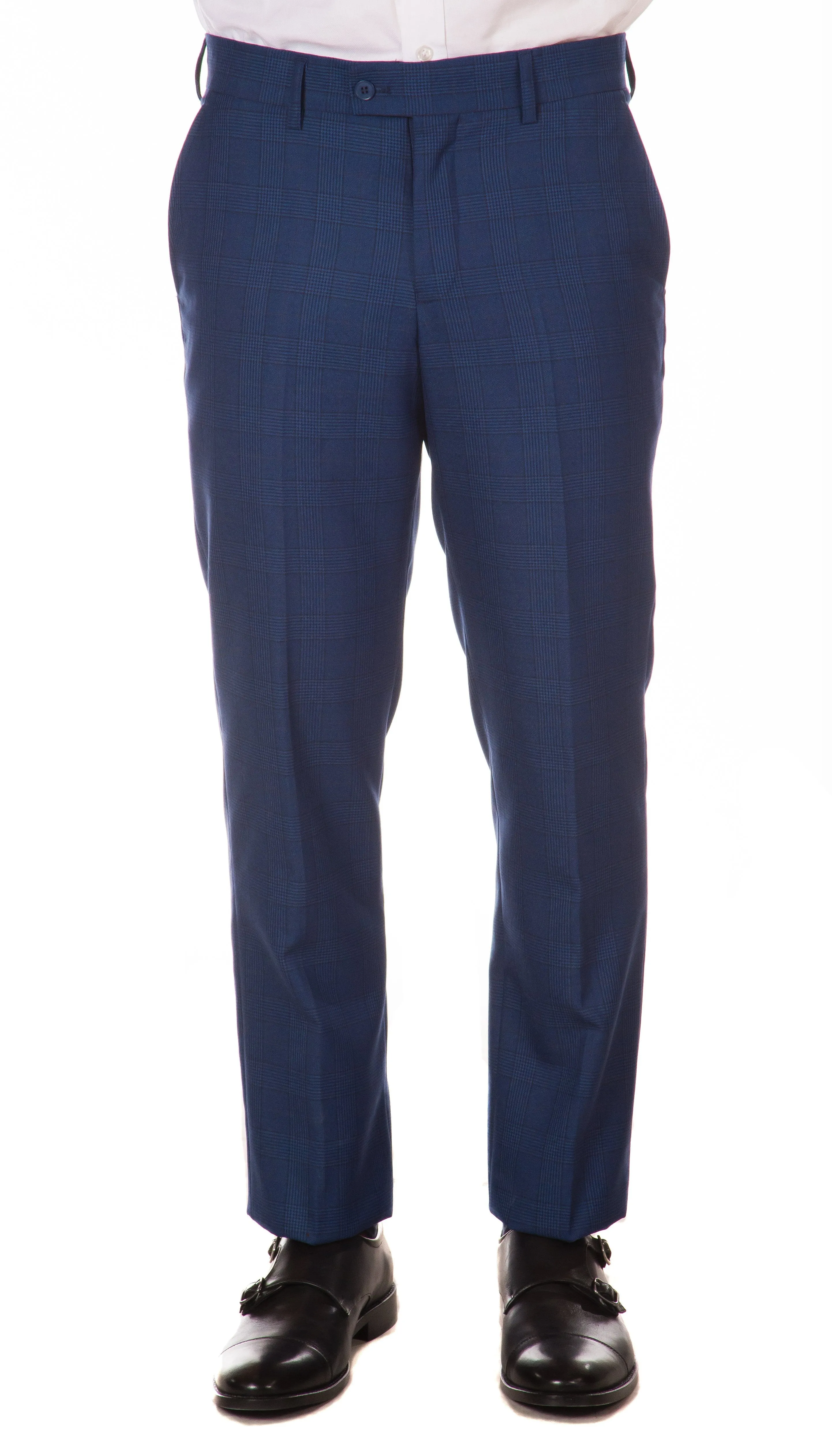 Morgan Slim Fit Blue Plaid 2pc Suit