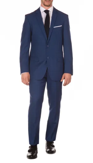 Morgan Slim Fit Blue Plaid 2pc Suit