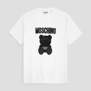 Moschino Embroidered Bear White T-Shirt