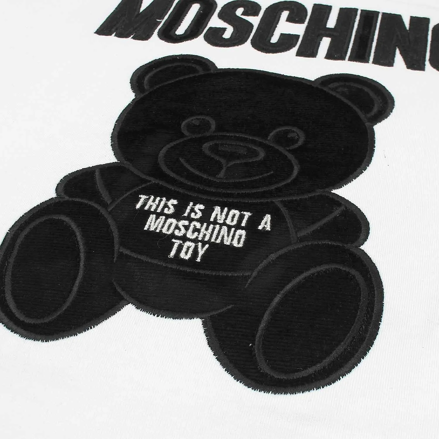 Moschino Embroidered Bear White T-Shirt